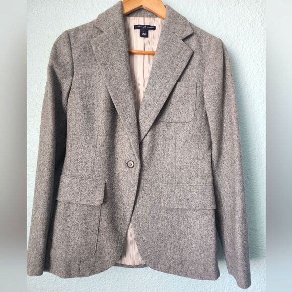 Gap wool blend button front blazer sport jacket minimalist contemporary - Picture 1 of 12